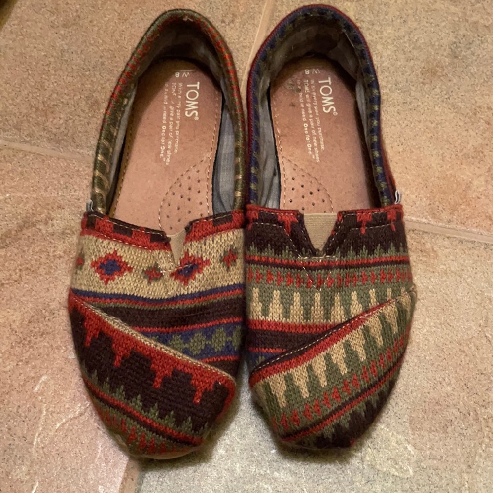 Toms Multicolored Flats Size 8